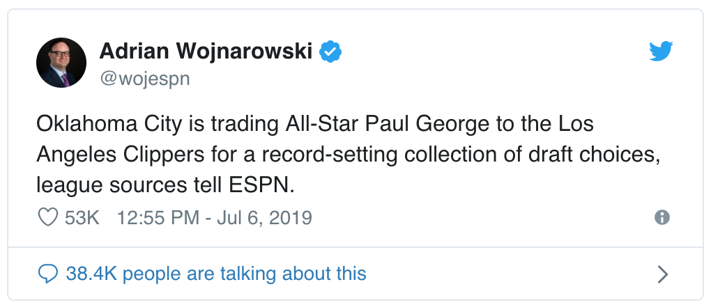 CHẤN ĐỘNG: LA Clippers nổ bom tấn thứ hai, trade Paul George về bên cạnh Kawhi Leonard CHẤN ĐỘNG: LA Clippers nổ bom tấn thứ hai, trade Paul George về bên cạnh Kawhi Leonard